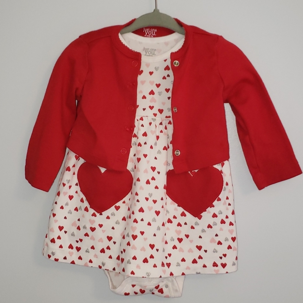 (12m) Baby girl heart dress with jacket